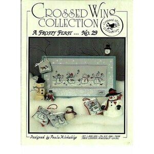 Cross Stitch Crossed Wing Collection A Frosty Feast 29 Pattern Snowmen Birds Dog